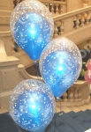 3 Balloon Double Bubble Bouquet in Blue