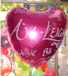 personal messages on a foil balloon