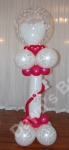 Double Stuffed Pillar with 24" Deco Bubble with 15" Heart - prices starting from �35.00